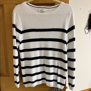 Cotton On Black and White Striped Crewneck Sweater